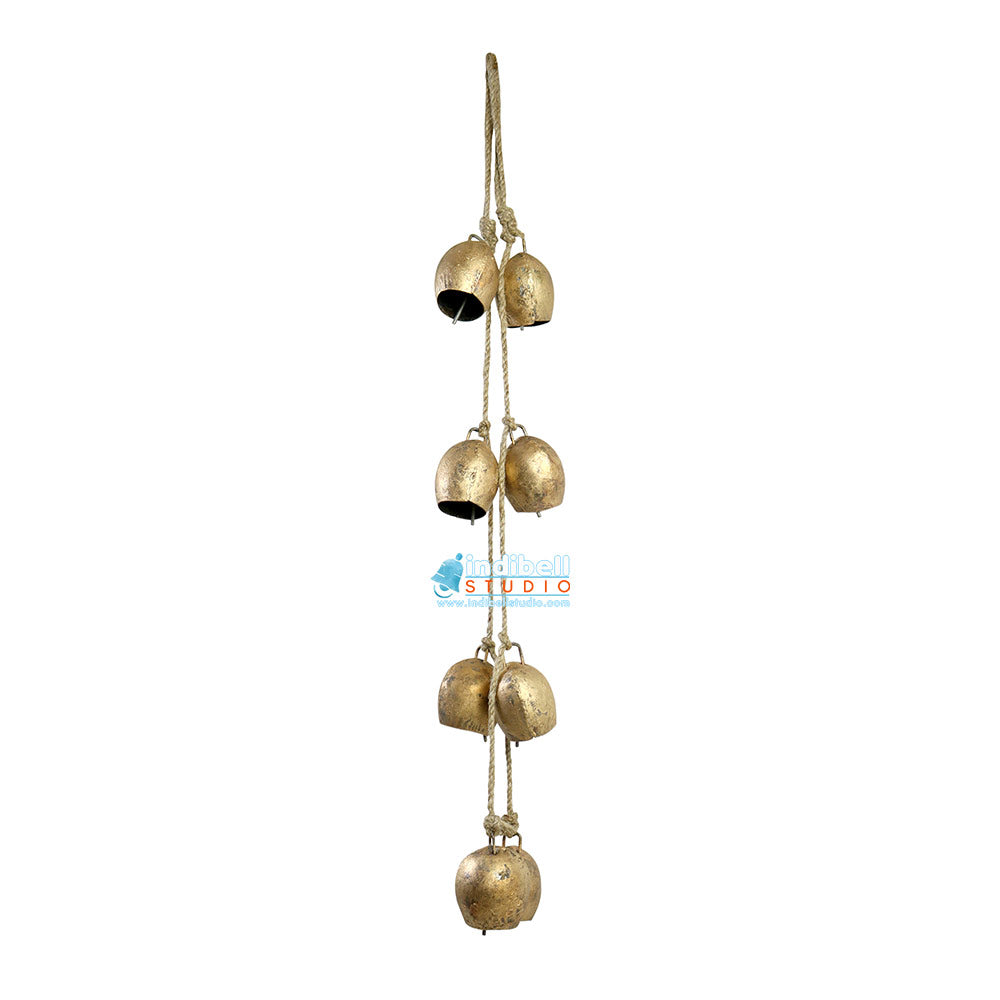 String of Large Rustic Mongolian Bells, Melodious 3 inch bells