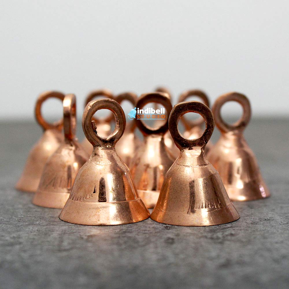Banarasi Mandir Temple Bells Copper Plated Brass Bells for Home Decora