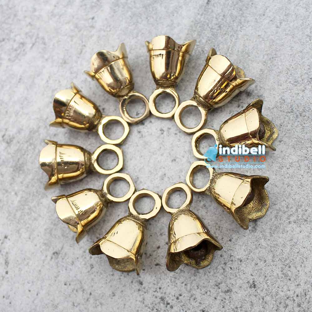 Hand Crafted Brass Bells Copper Plated Mini Hanging Bells for Ornament –  IndiBellStudio