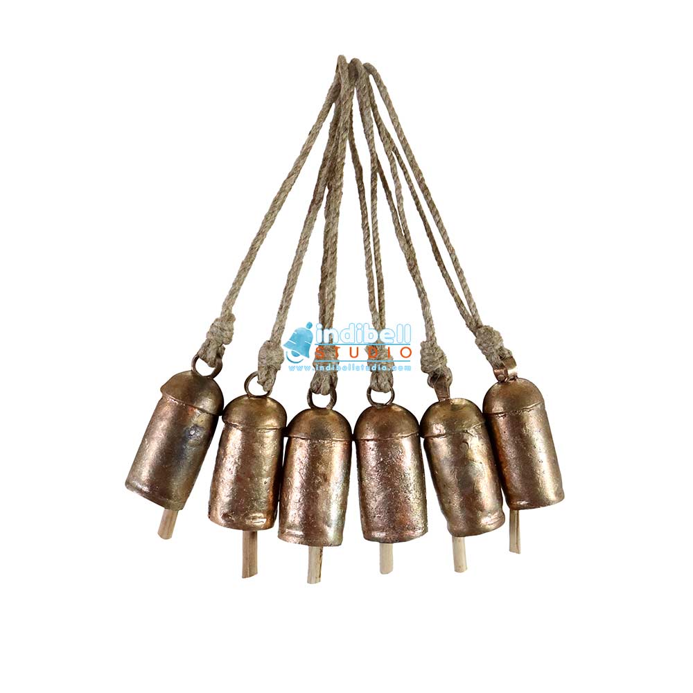 Long Skinny Slim Cylindrical Copper Bells, Decorative Premium Bells fo