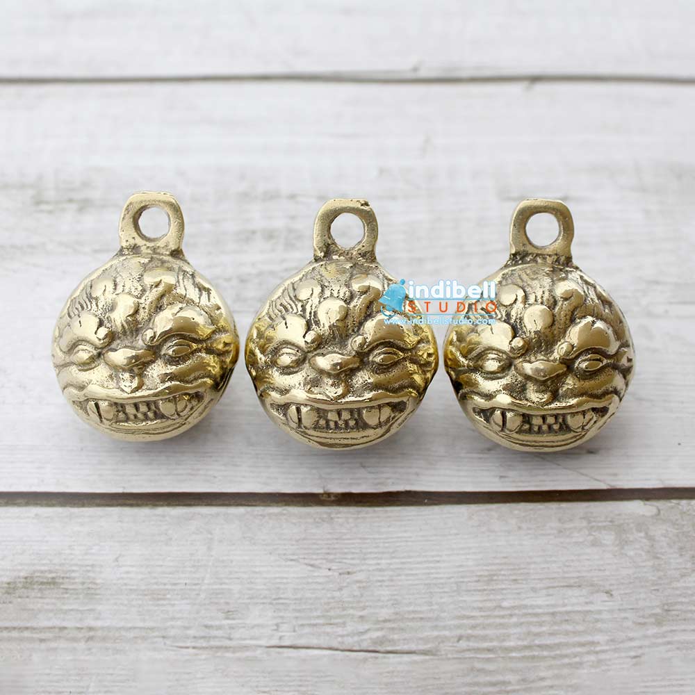 Monster Biker Hiking Brass Sleigh Bells, Good Luck Protection Devil De