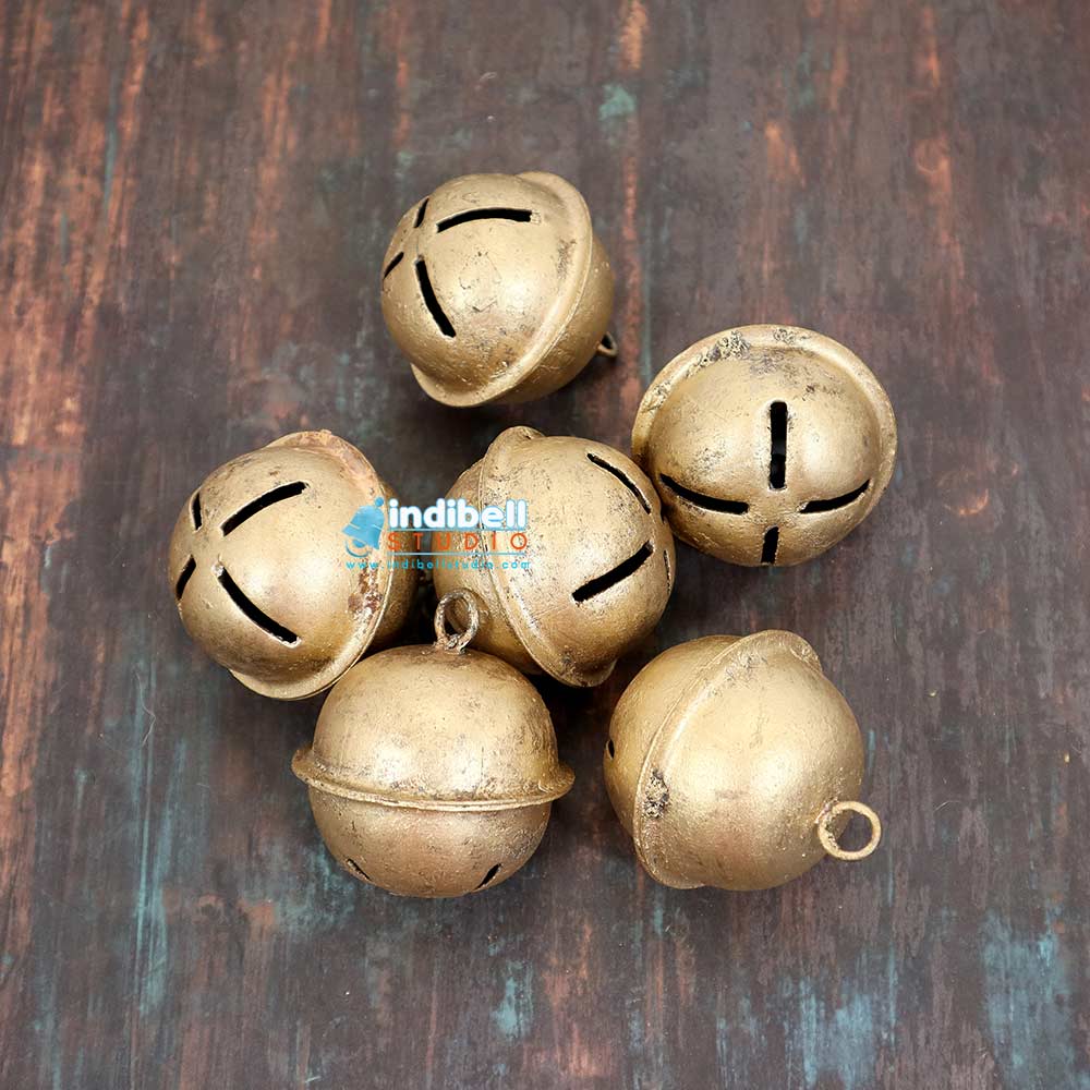 Set of indian clay fired jingle bells for crafting