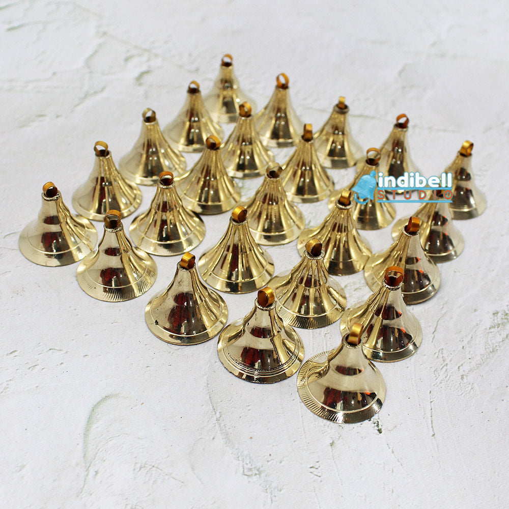 Flower Golden Shiny Brass Bells Gift Topper Bells Home Decor Small